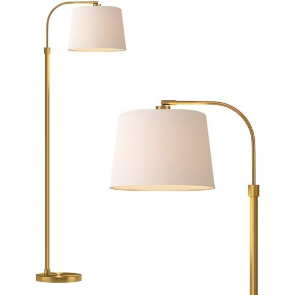 62" Gold Floor Lamp for Living Rooms Tall Arc Standing Lamps for